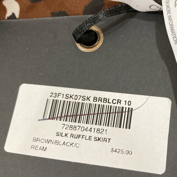 Cynthia Rowley Brown Polka Dot Maxi Skirt New - Picture 6 of 9